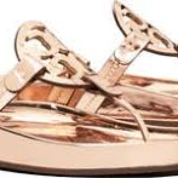 NIB Tory Burch Cloud Miller Metalic Rose Gold Sandals - Picture 2 of 3